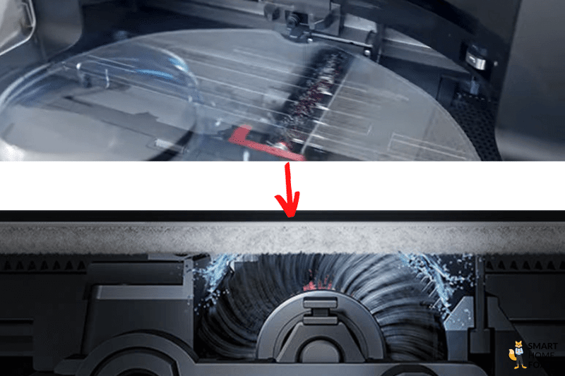 Процесс очистки салфетки на станции Roborock S7 MaxV Ultra.